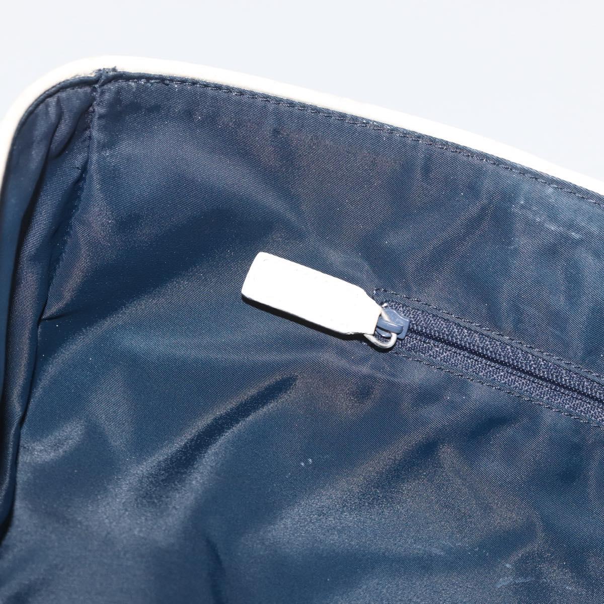 Christian Dior Trotter Canvas Tote Bag PVC Blue Silver Auth ep14386