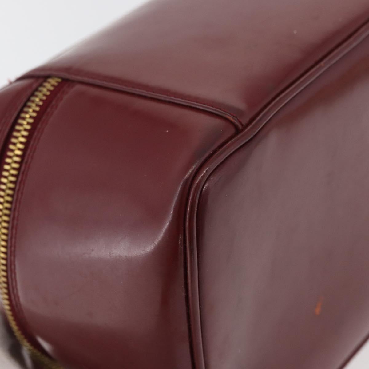 GUCCI Bamboo Vanity Bag Patent Leather Bordeaux Gold 032 1956 0150 Auth ep14389
