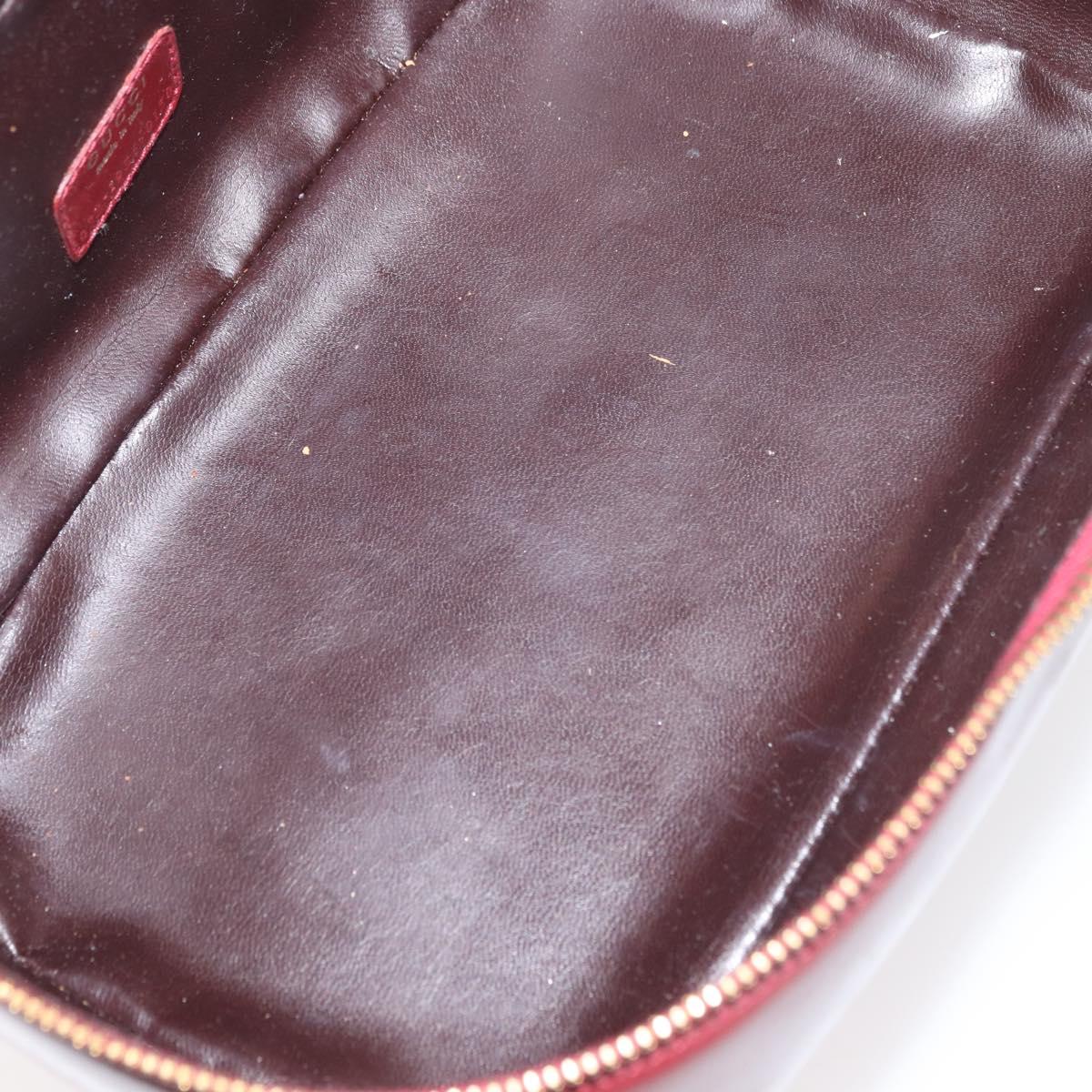 GUCCI Bamboo Vanity Bag Patent Leather Bordeaux Gold 032 1956 0150 Auth ep14389