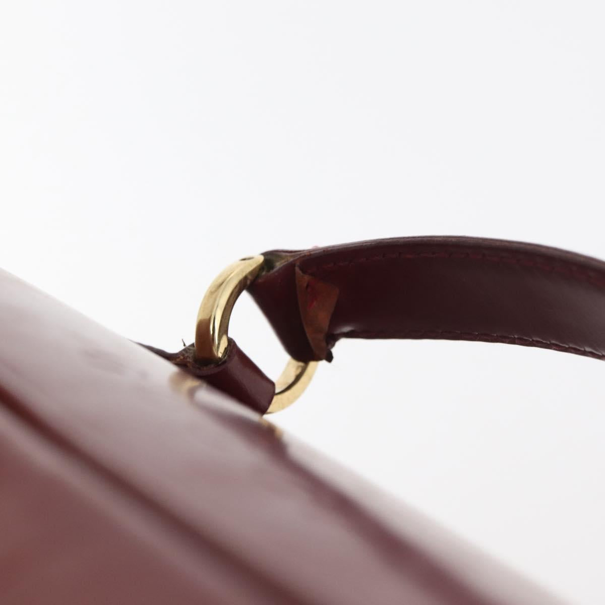 GUCCI Bamboo Vanity Bag Patent Leather Bordeaux Gold 032 1956 0150 Auth ep14389