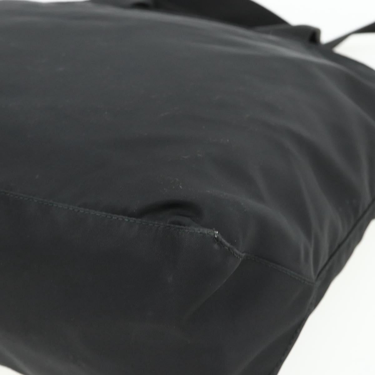 PRADA Hand Bag Nylon 2way Black Silver Auth ep14390A