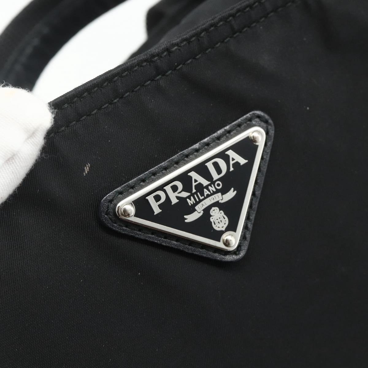 PRADA Hand Bag Nylon 2way Black Silver Auth ep14390A