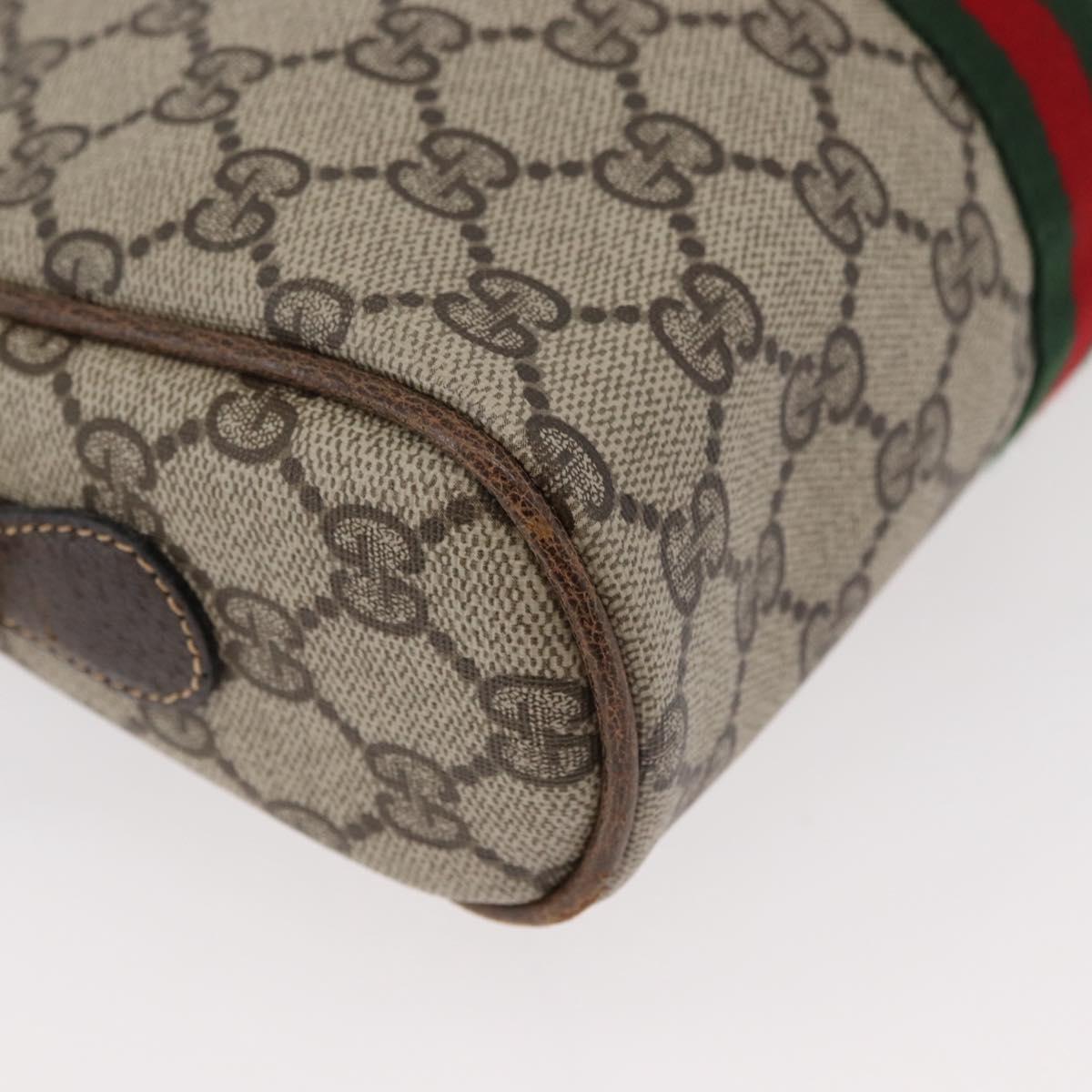 GUCCI GG Supreme Web Sherry Line Bag PVC Beige Gold 010 378 Auth ep14400