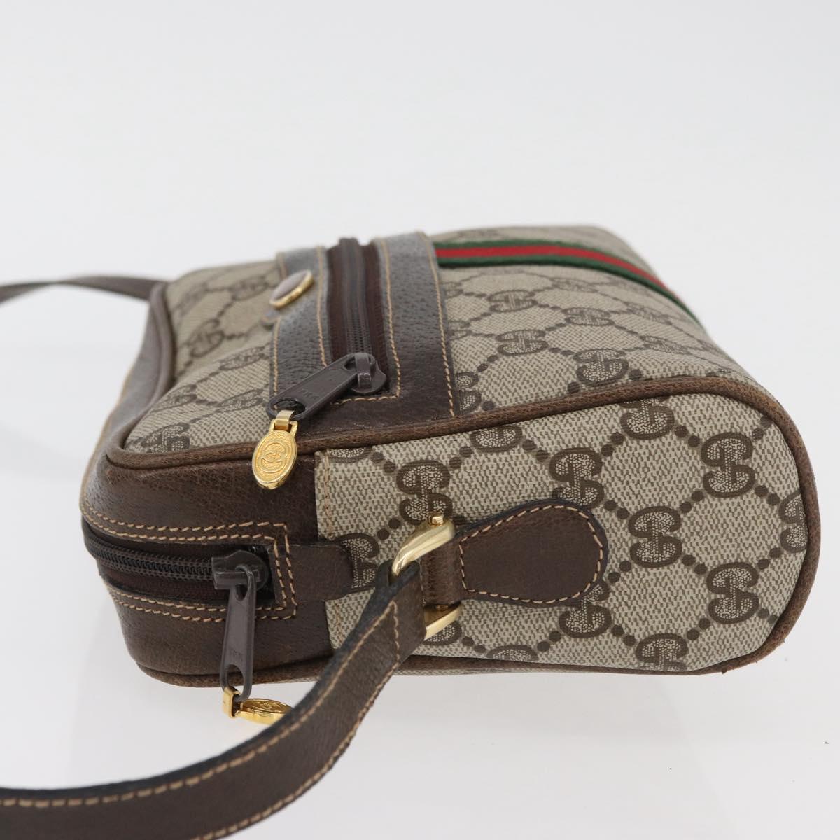 GUCCI GG Supreme Web Sherry Line Bag PVC Beige Gold 010 378 Auth ep14400