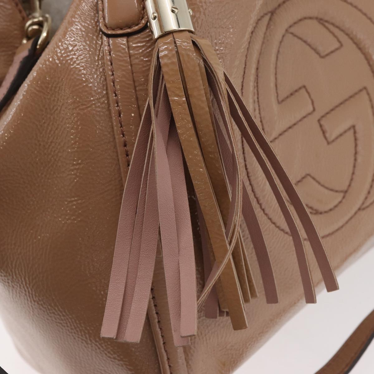 GUCCI Soho Hand Bag Leather 2way Beige Gold 336751 Auth ep14410A