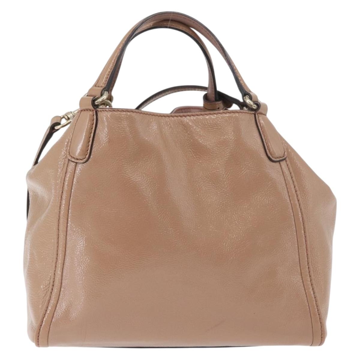 GUCCI Soho Hand Bag Leather 2way Beige Gold 336751 Auth ep14410A