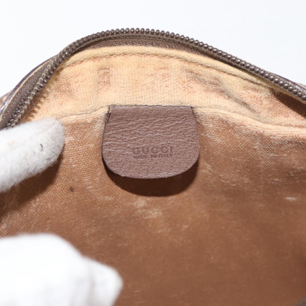 GUCCI GG Supreme Web Sherry Line Bag PVC Beige Gold 001 44 6655 Auth ep14411