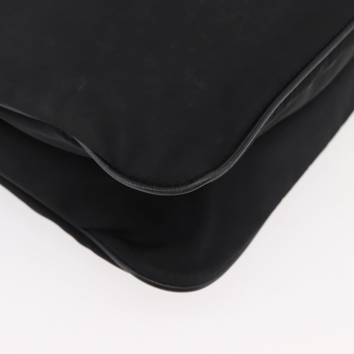 PRADA Shoulder Bag Nylon Black Silver Auth ep14418A