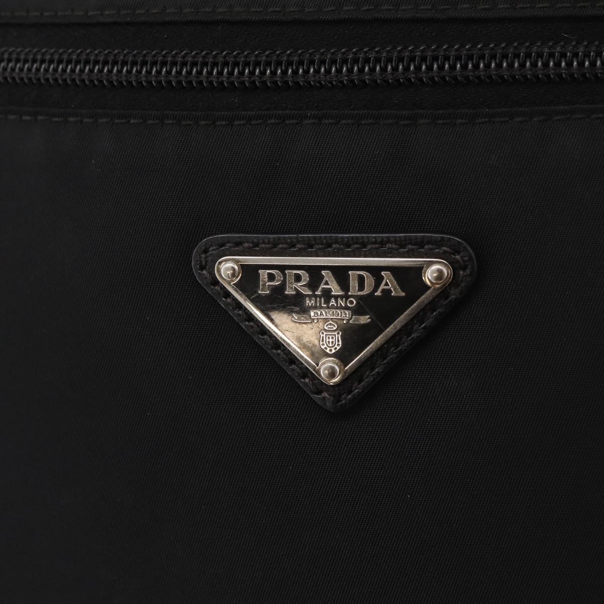 PRADA Shoulder Bag Nylon Black Silver Auth ep14418A