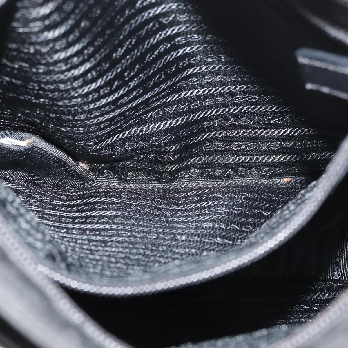 PRADA Shoulder Bag Nylon Black Silver Auth ep14418A