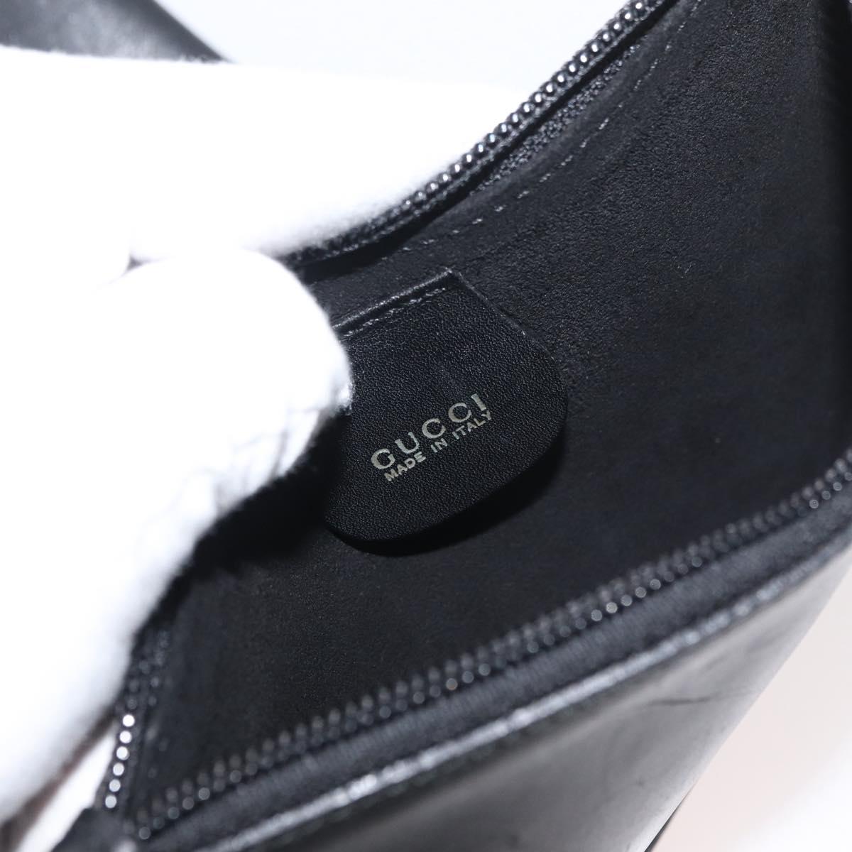 GUCCI Bamboo Shoulder Bag Leather Black Gold 001 2058 1880 0 Auth ep14420