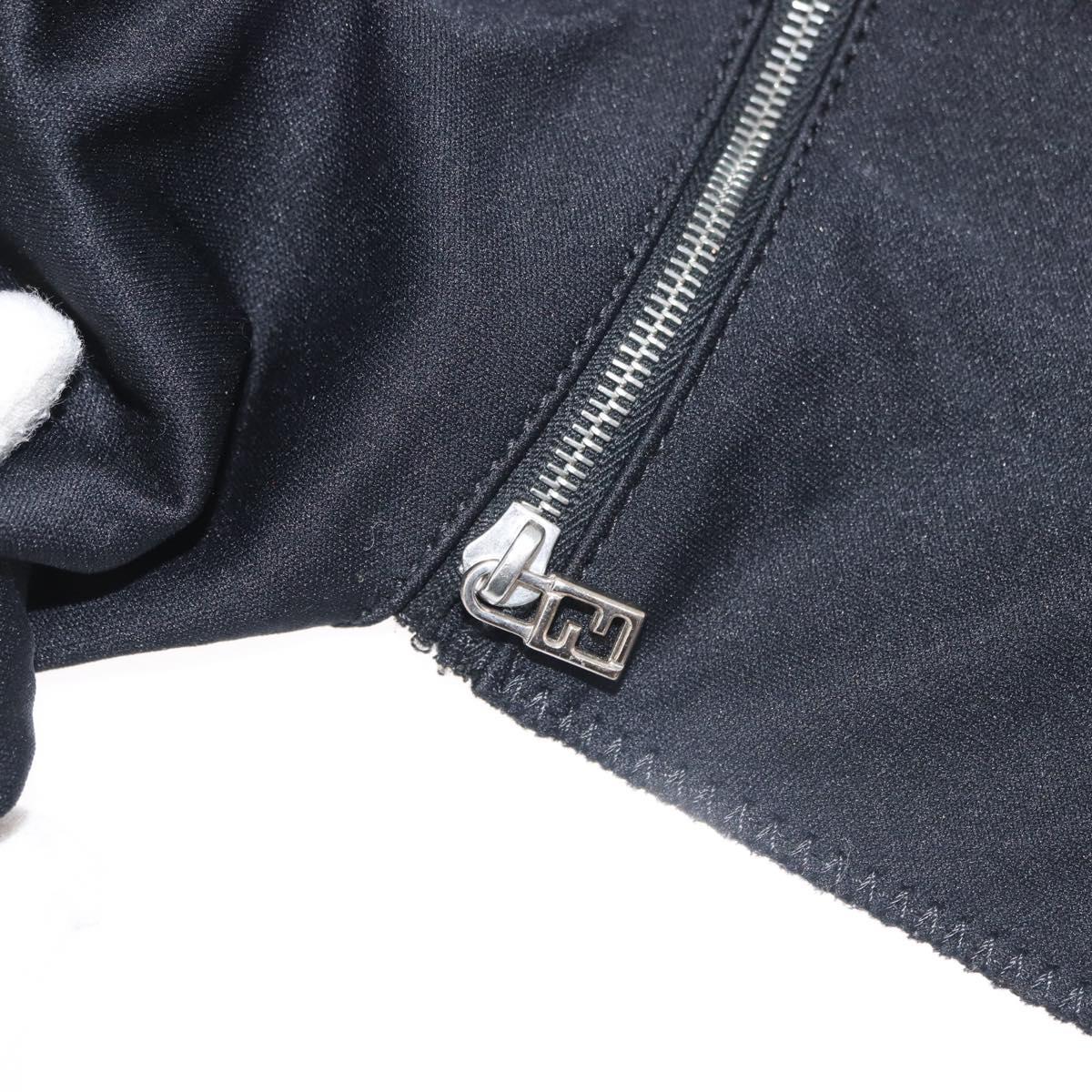 FENDI Shoulder Bag Nylon Black Silver Auth ep14422