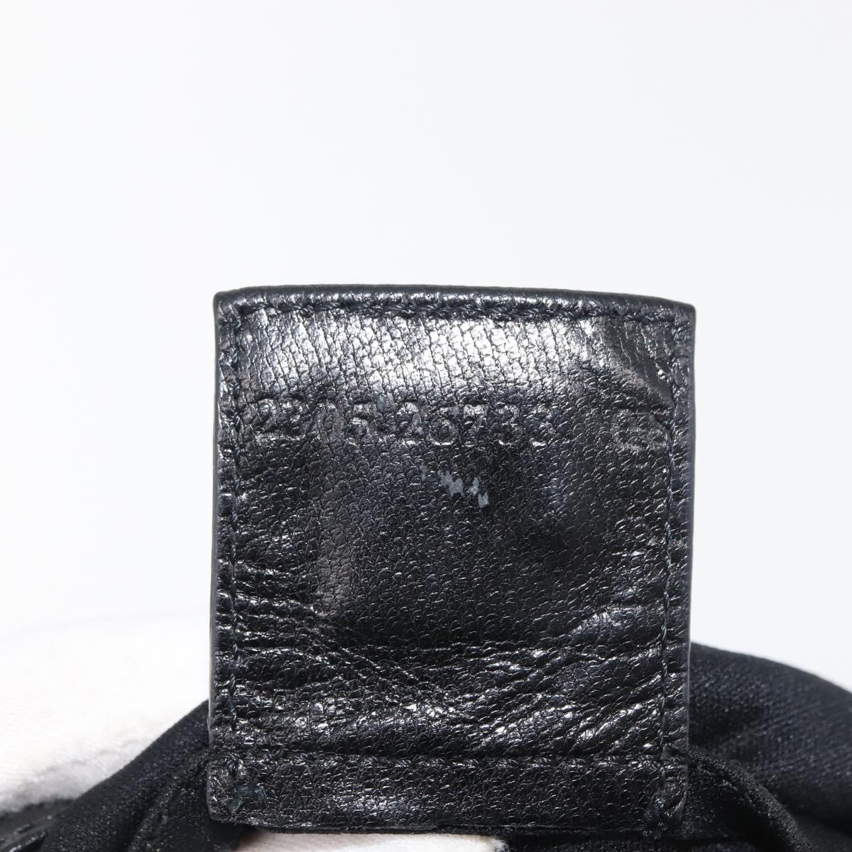 FENDI Shoulder Bag Nylon Black Silver Auth ep14422