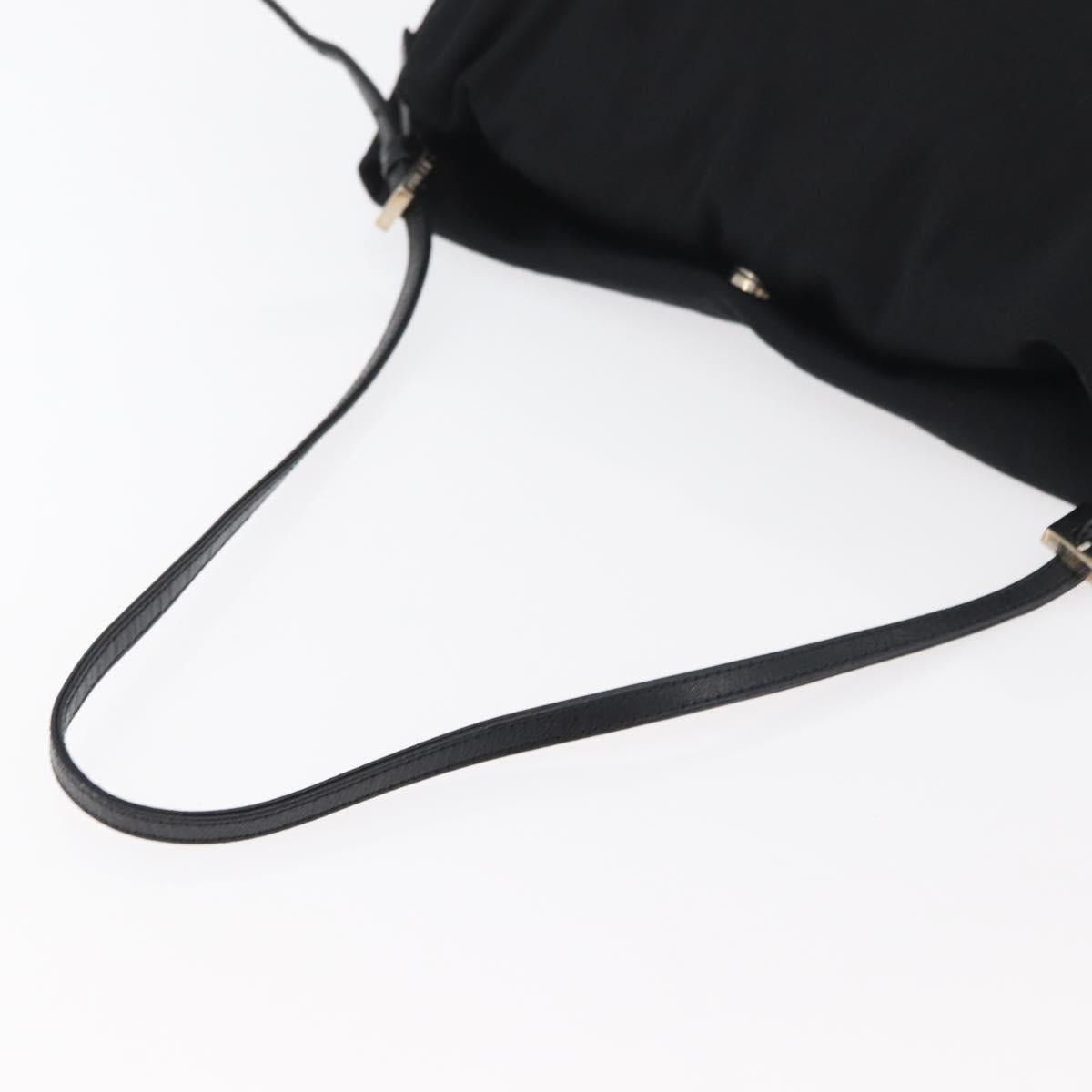 FENDI Shoulder Bag Nylon Black Silver Auth ep14422