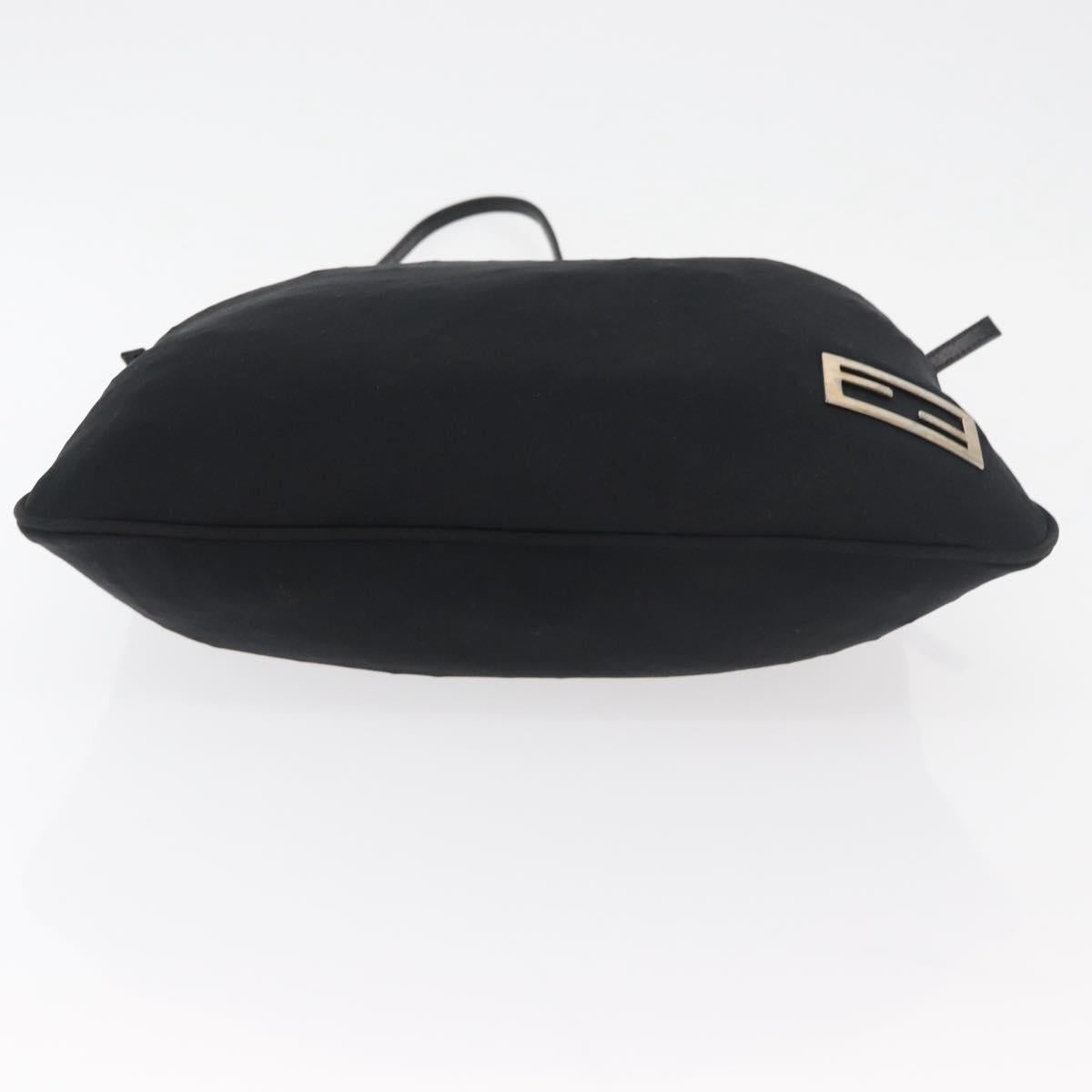 FENDI Shoulder Bag Nylon Black Silver Auth ep14422