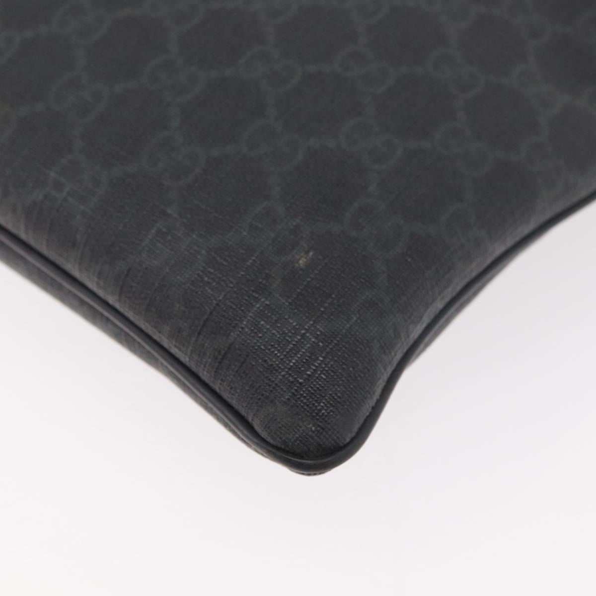 GUCCI GG Supreme Shoulder Bag PVC Black Silver 162904 Auth ep14425