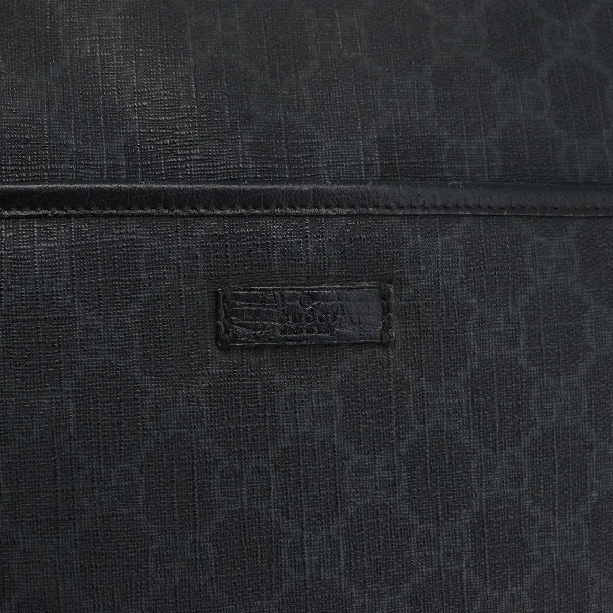 GUCCI GG Supreme Shoulder Bag PVC Black Silver 162904 Auth ep14425