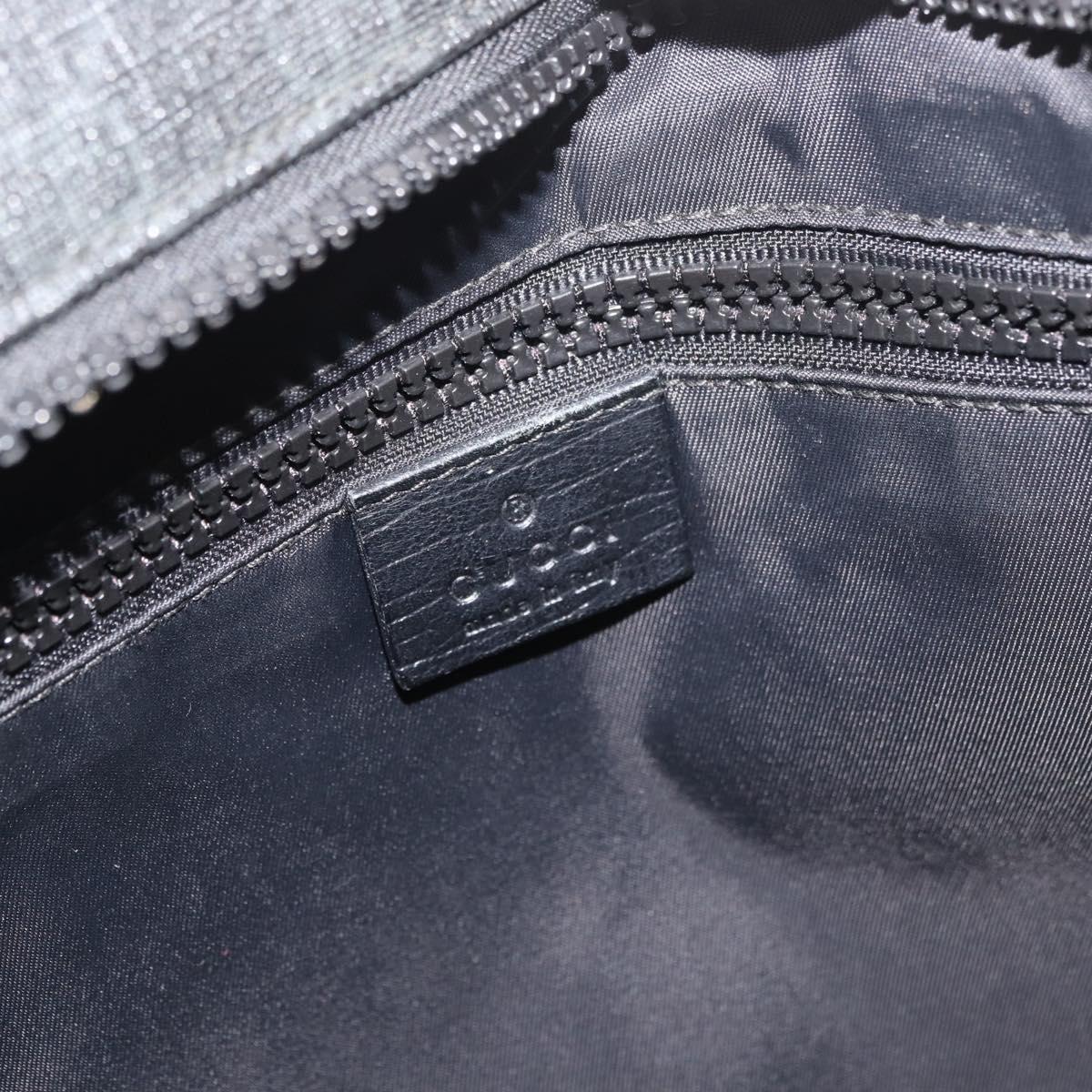 GUCCI GG Supreme Shoulder Bag PVC Black Silver 162904 Auth ep14425