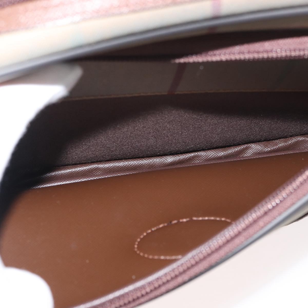 Burberrys Nova Check Shoulder Bag Canvas Beige Gold Auth ep14427A
