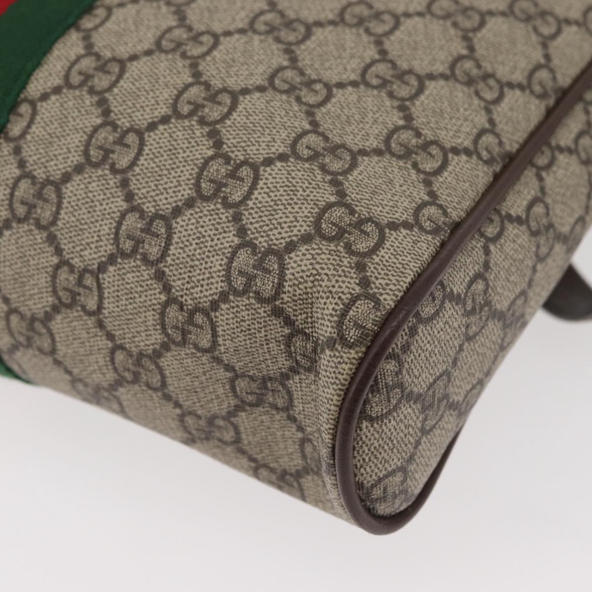 GUCCI GG Supreme Web Sherry Line Bag PVC Beige Gold 547934 Auth ep14440A