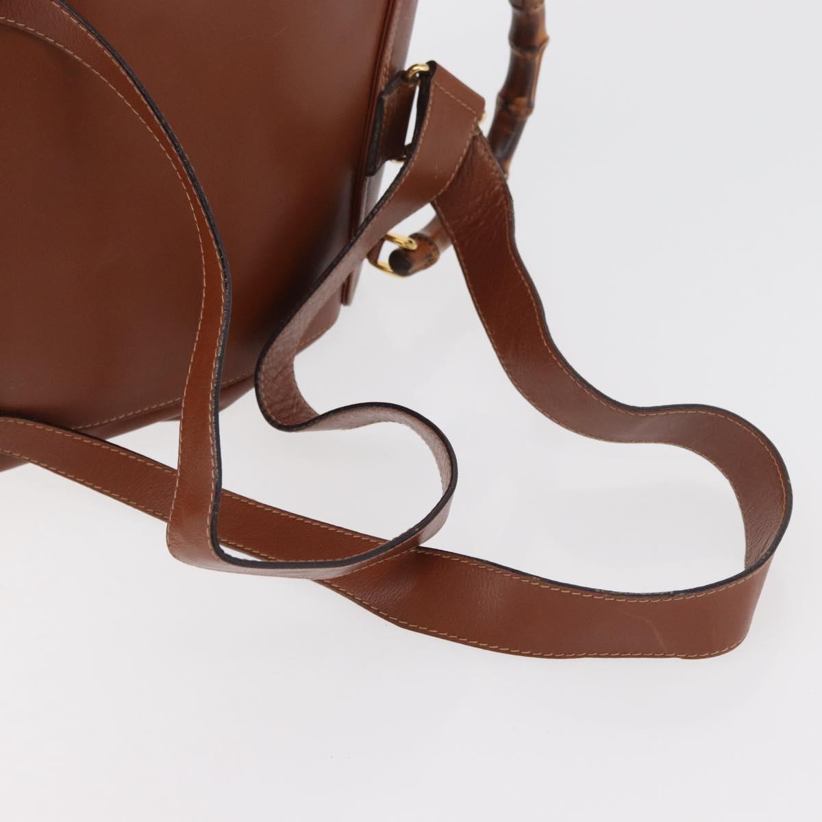 GUCCI Bamboo Backpack Leather Brown Gold 003 2058 0016 Auth ep14447