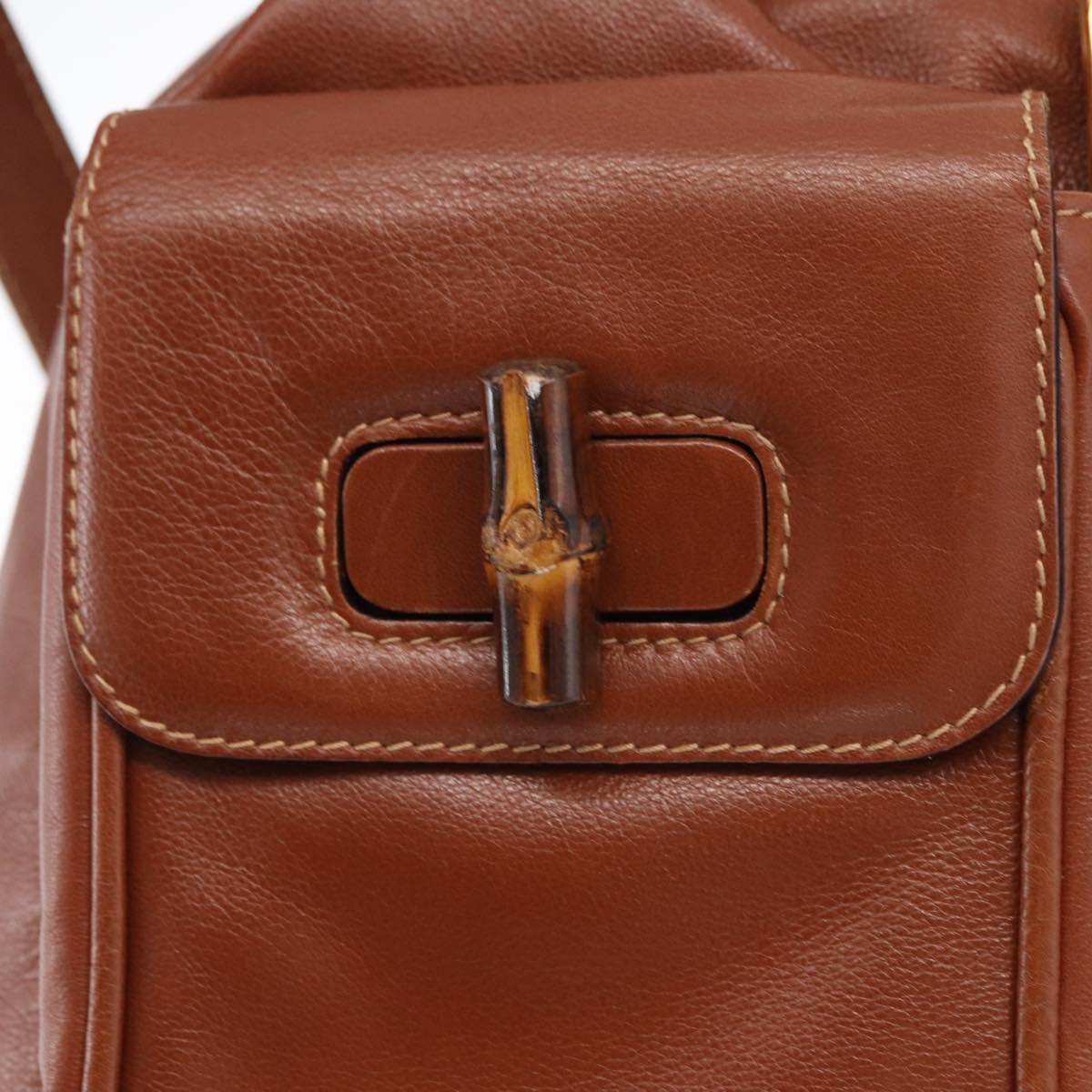 GUCCI Bamboo Backpack Leather Brown Gold 003 2058 0016 Auth ep14447