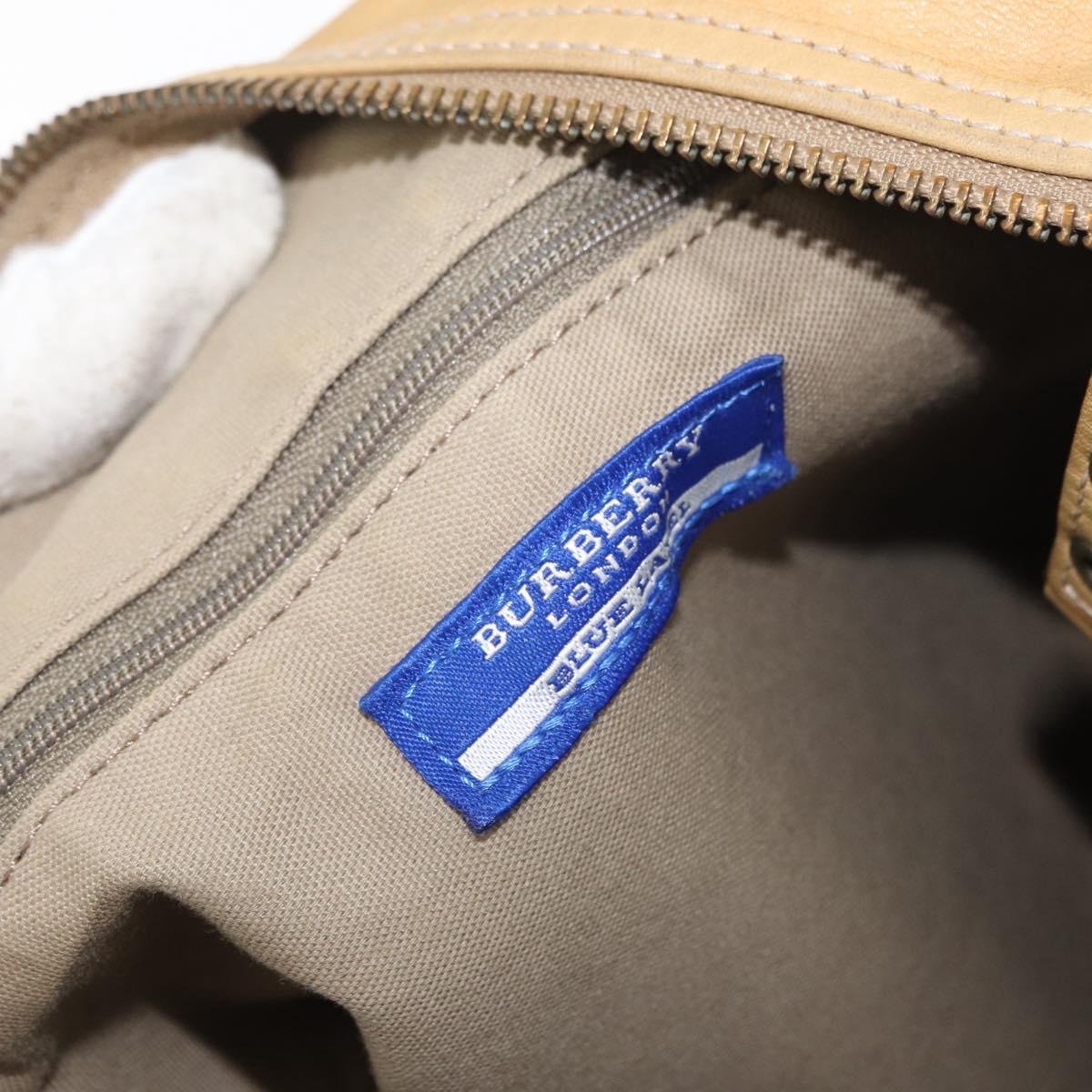 BURBERRY Blue Label Shoulder Bag Leather Beige Auth ep14455