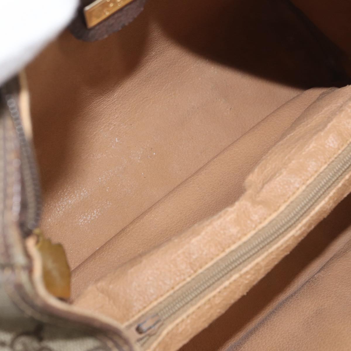 GUCCI GG Supreme Web Sherry Line Boston Bag PVC Beige Gold Auth ep14457