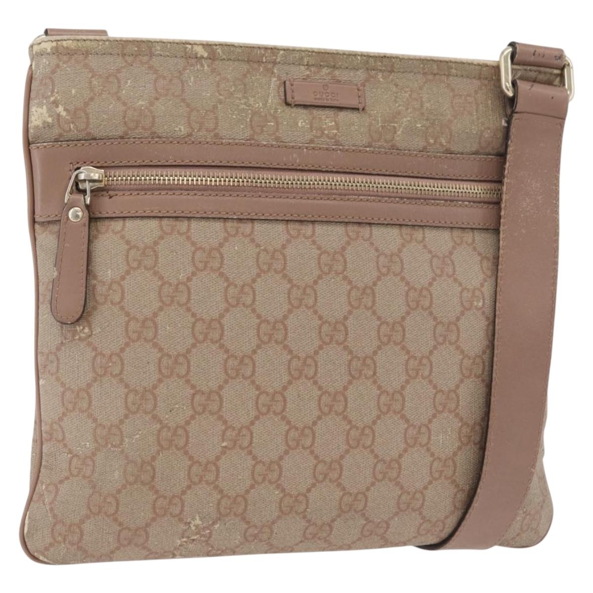 GUCCI GG Supreme Shoulder Bag PVC Pink Gold 295257 Auth ep14460