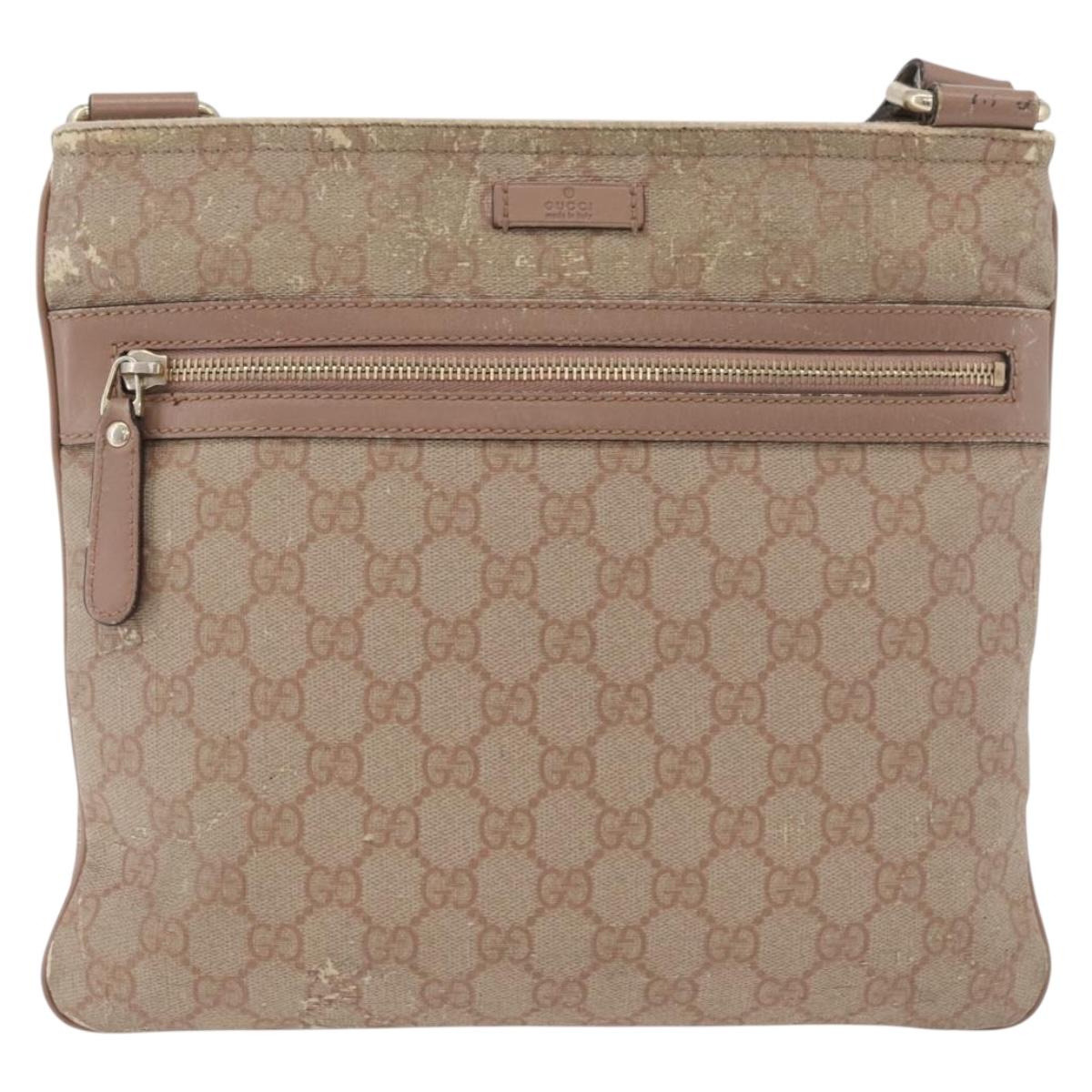 GUCCI GG Supreme Shoulder Bag PVC Pink Gold 295257 Auth ep14460