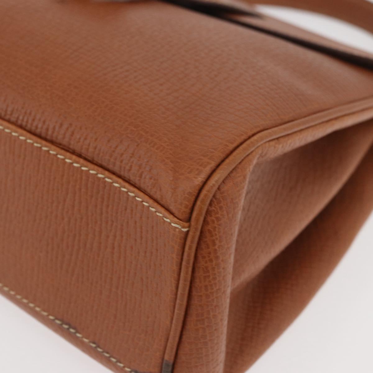 LOEWE Hand Bag Leather 2way Brown Gold Auth ep14461