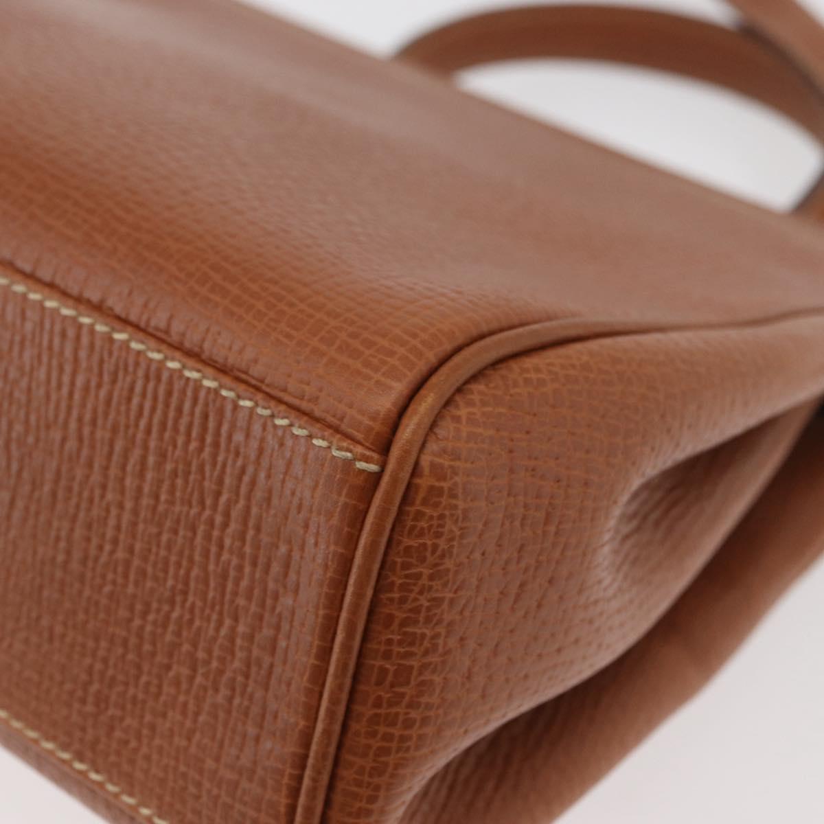 LOEWE Hand Bag Leather 2way Brown Gold Auth ep14461