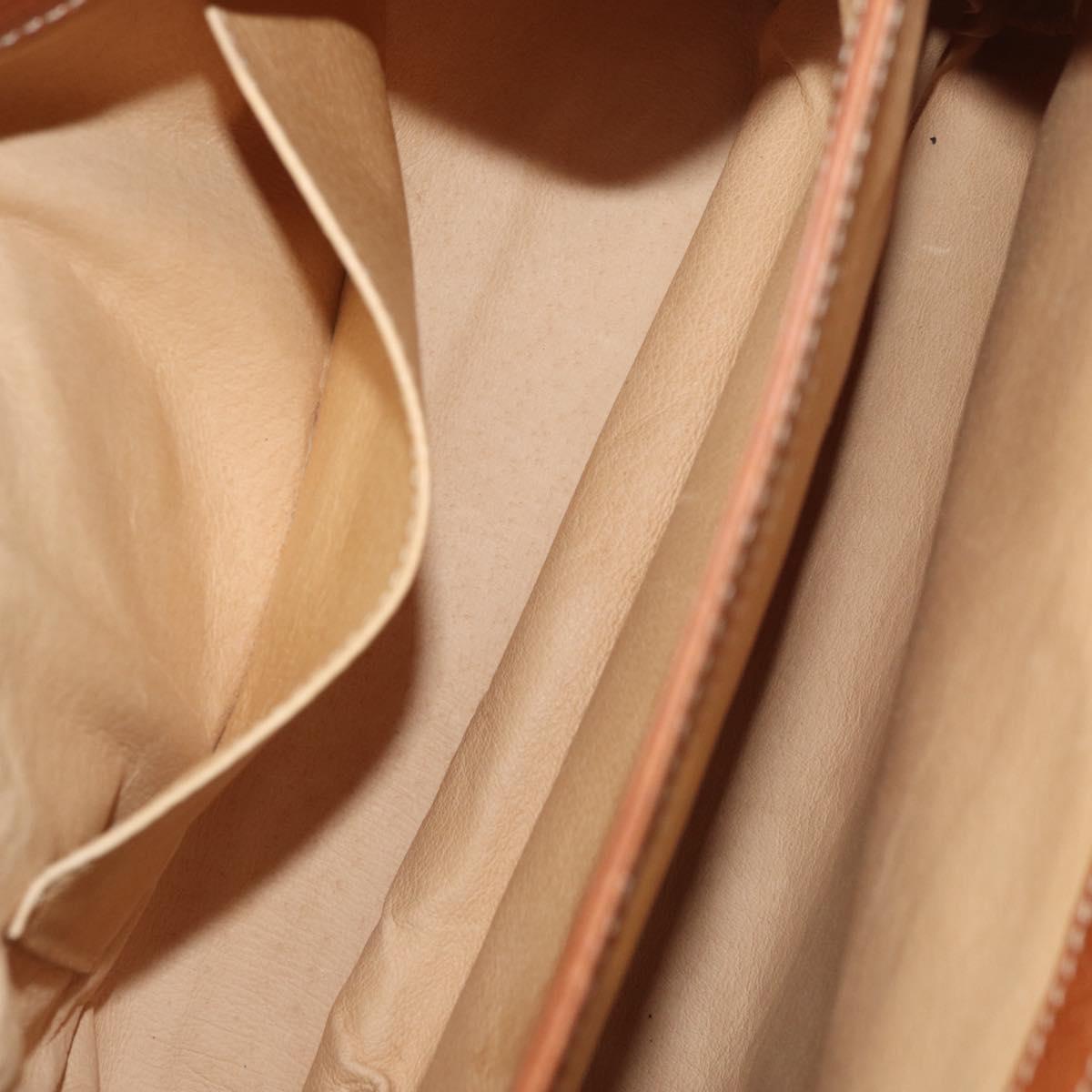 LOEWE Hand Bag Leather 2way Brown Gold Auth ep14461