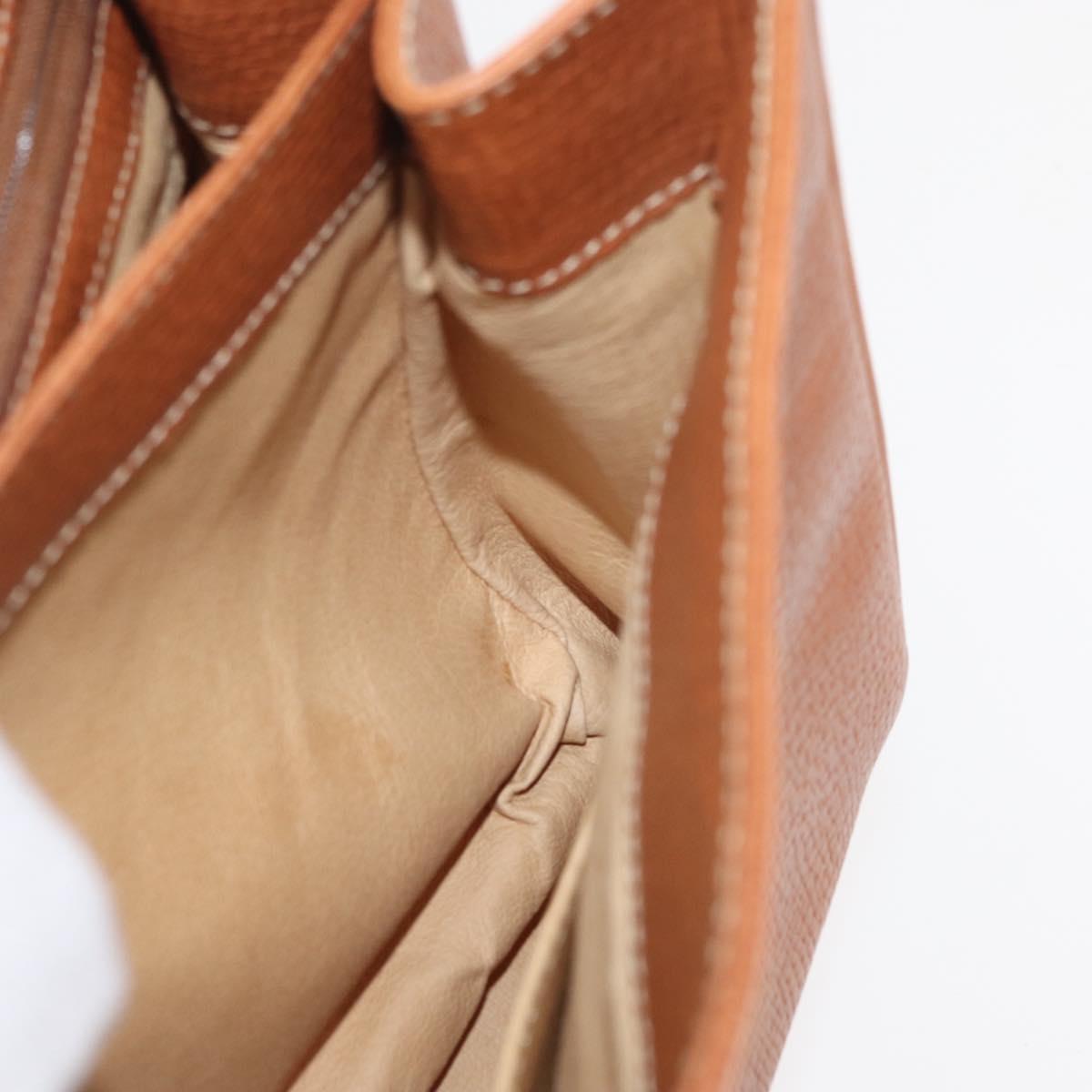 LOEWE Hand Bag Leather 2way Brown Gold Auth ep14461