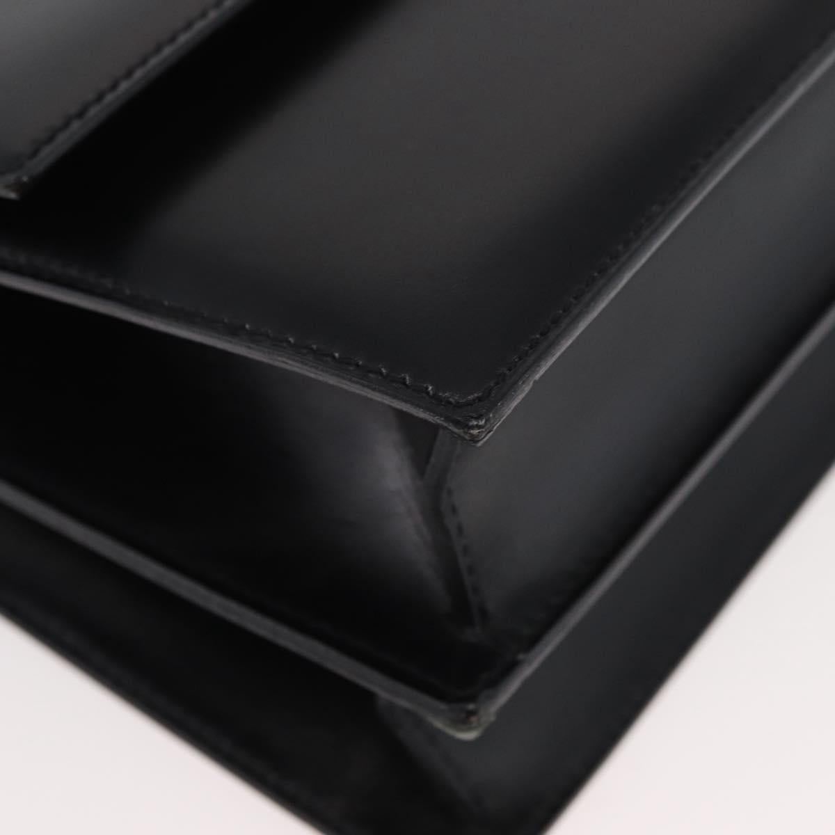 CELINE Shoulder Bag Leather Black Gold Auth ep14468V