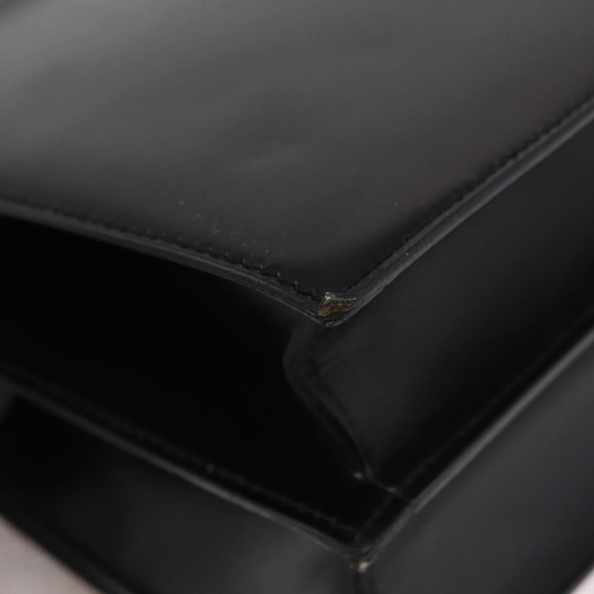 CELINE Shoulder Bag Leather Black Gold Auth ep14468V