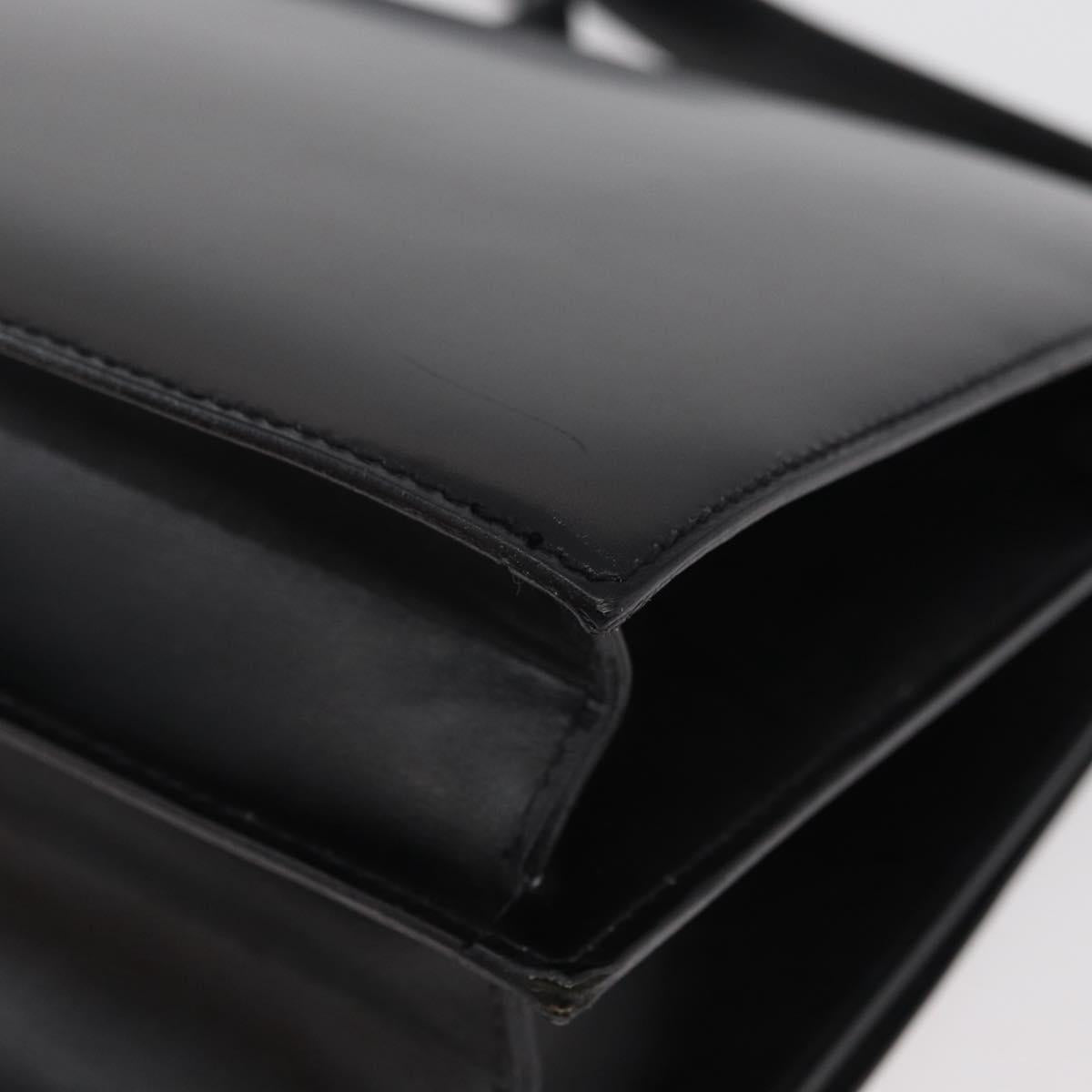 CELINE Shoulder Bag Leather Black Gold Auth ep14468V