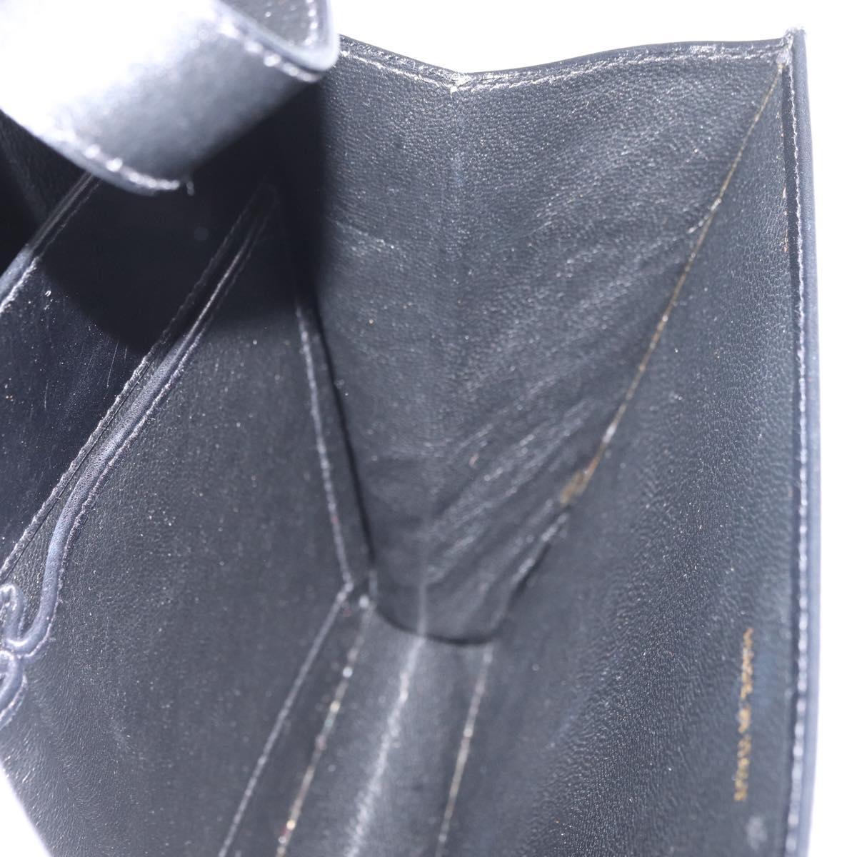 CELINE Shoulder Bag Leather Black Gold Auth ep14468V