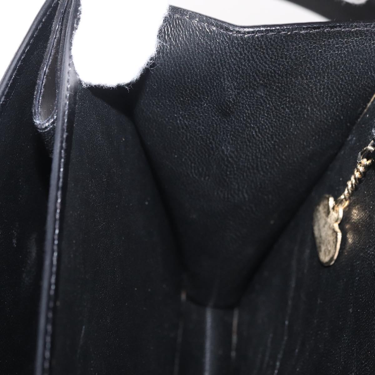 CELINE Shoulder Bag Leather Black Gold Auth ep14468V