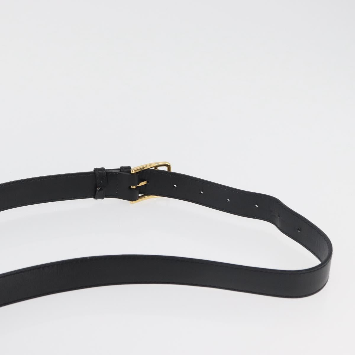 CELINE Shoulder Bag Leather Black Gold Auth ep14468V