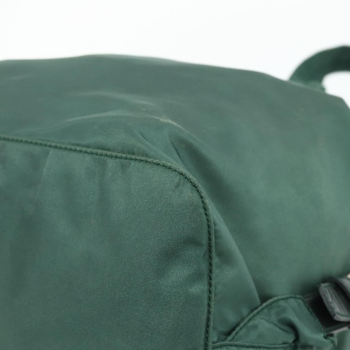 PRADA Backpack Nylon Green Silver Auth ep14472A
