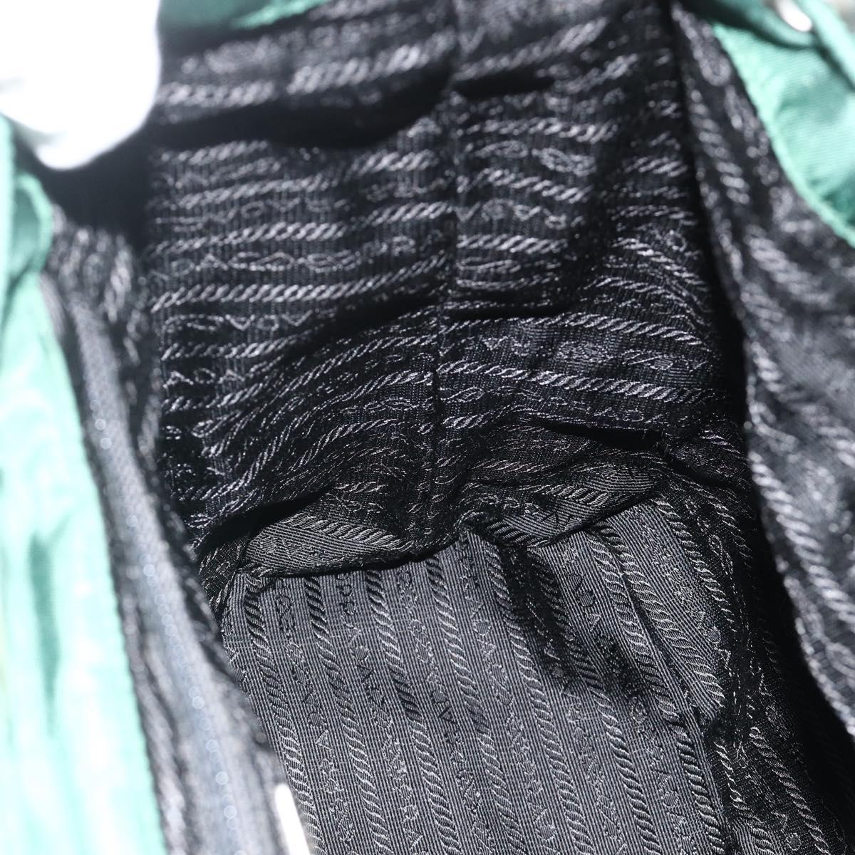 PRADA Backpack Nylon Green Silver Auth ep14472A