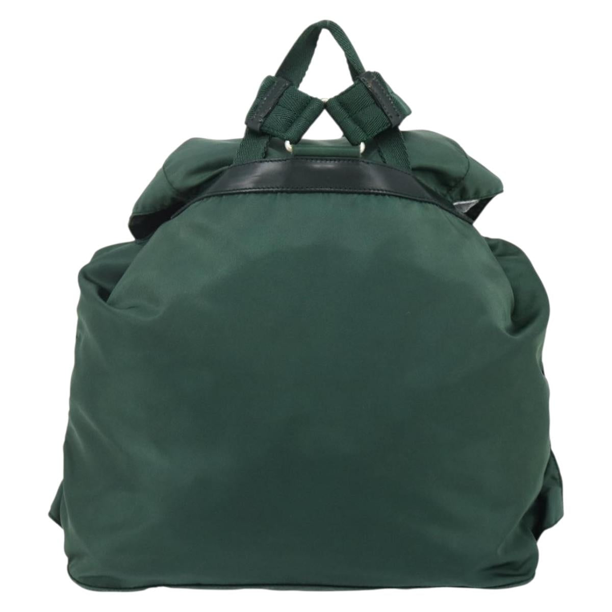 PRADA Backpack Nylon Green Silver Auth ep14472A