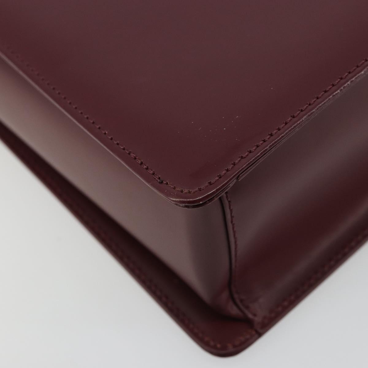BURBERRY Nova Check Shoulder Bag Leather Bordeaux Silver Auth ep14479