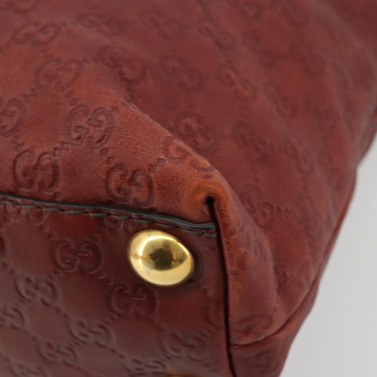 GUCCI GG Canvas Guccissima Babushka Bag Leather Red Gold 208940 Auth ep14486A