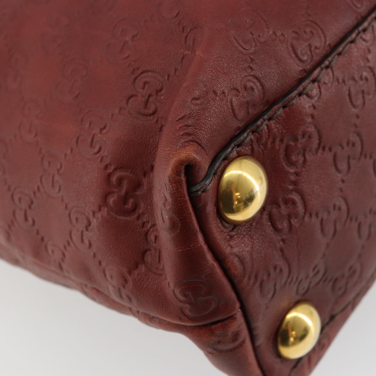 GUCCI GG Canvas Guccissima Babushka Bag Leather Red Gold 208940 Auth ep14486A
