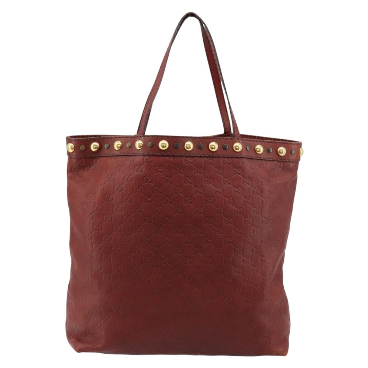 GUCCI GG Canvas Guccissima Babushka Bag Leather Red Gold 208940 Auth ep14486A