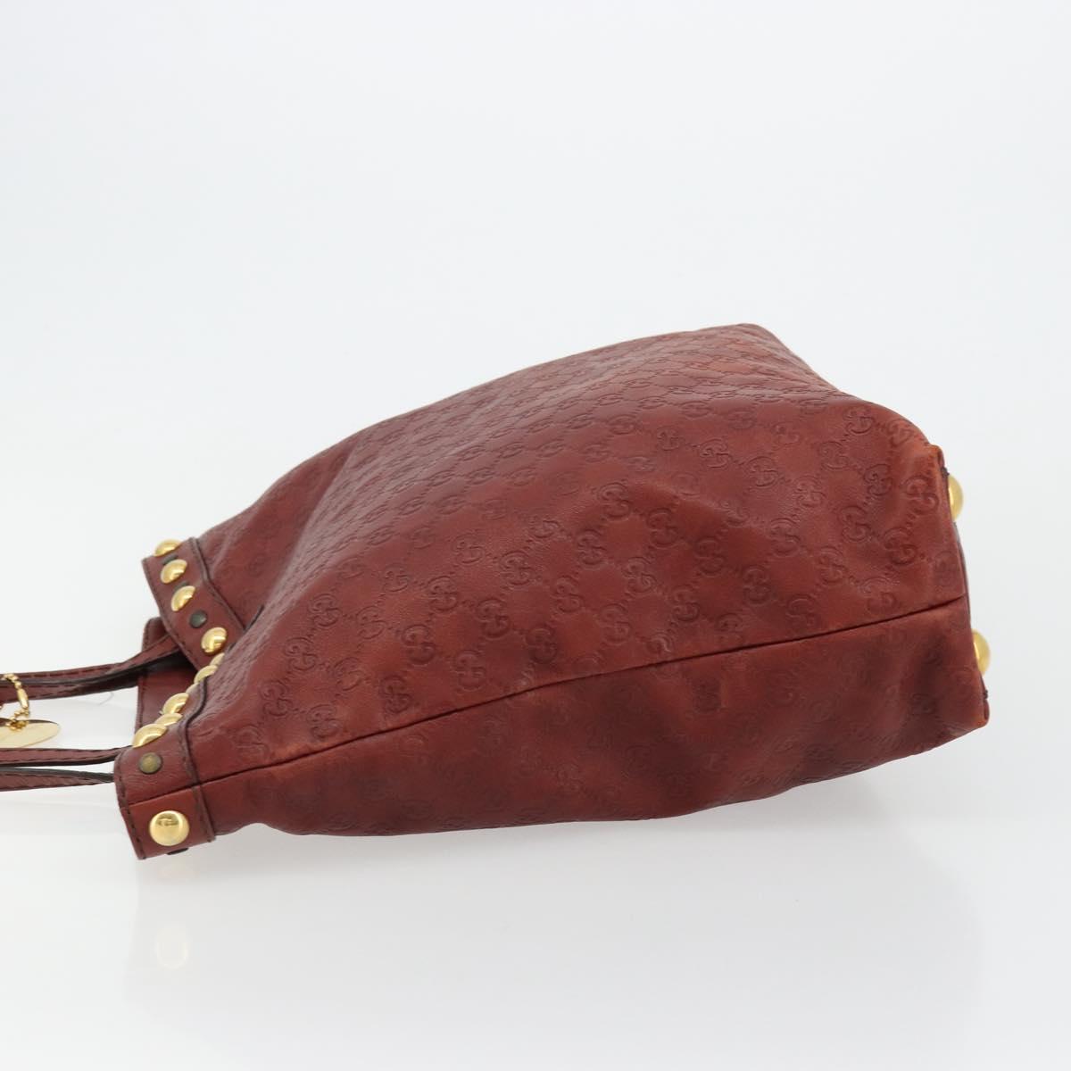 GUCCI GG Canvas Guccissima Babushka Bag Leather Red Gold 208940 Auth ep14486A