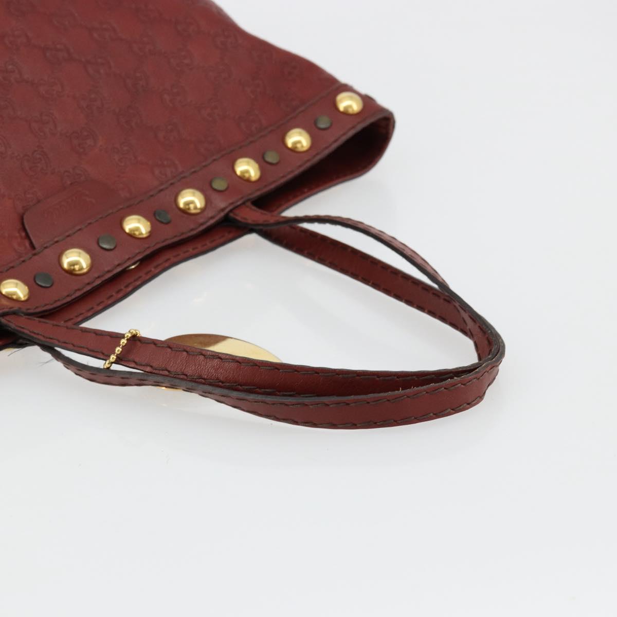 GUCCI GG Canvas Guccissima Babushka Bag Leather Red Gold 208940 Auth ep14486A