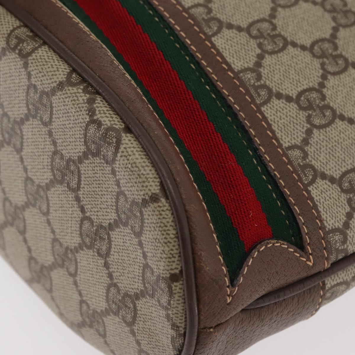 GUCCI GG Supreme Web Sherry Line Bag PVC Beige Gold 41 02 085 Auth ep14491